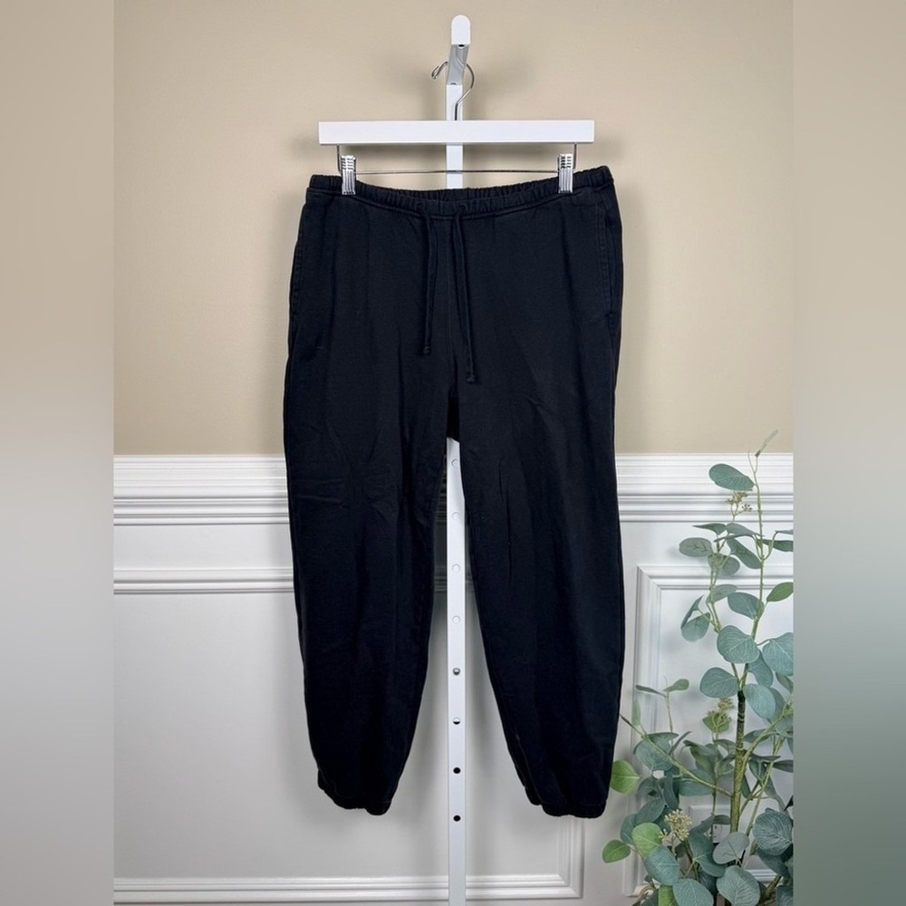Hollister Womens Black Drawstring Fleece Jogger Pants Medium